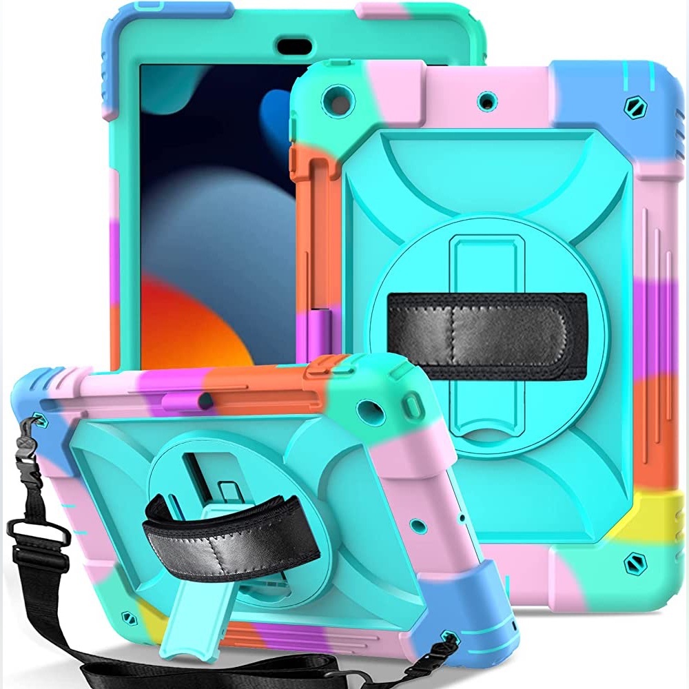 LTROP iPad 9th Generation Case / 10.2/ Swivel Stand / Hand Strap / Pencil Holder